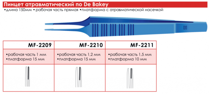 Пинцет атравматический De Bakey фото 1
